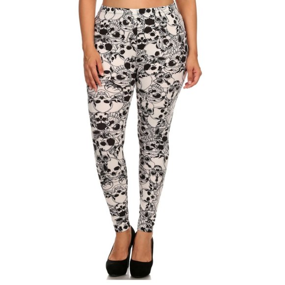 EVEE Pants - White Layers of Skulls Leggings